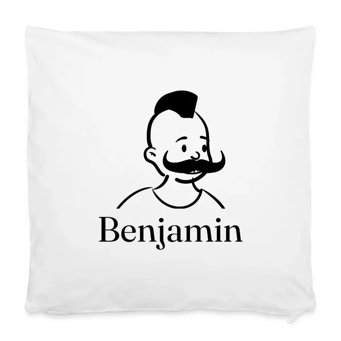 Housse de coussin personnalisée au prénom Benjamin
