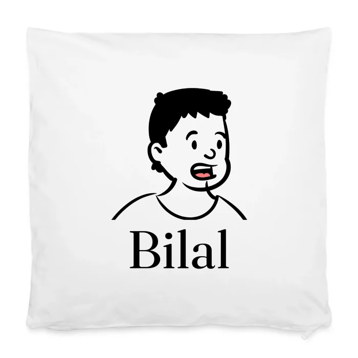 Housse de coussin personnalisée au prénom Bilal
