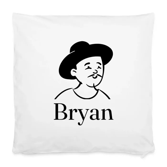 Housse de coussin personnalisée au prénom Bryan