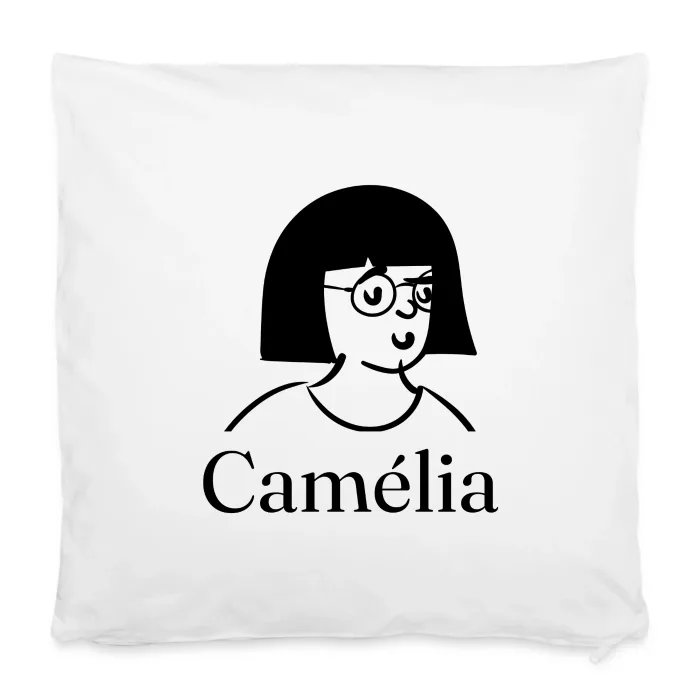 Housse de coussin personnalisée au prénom Camélia