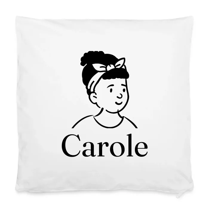 Housse de coussin personnalisée au prénom Carole