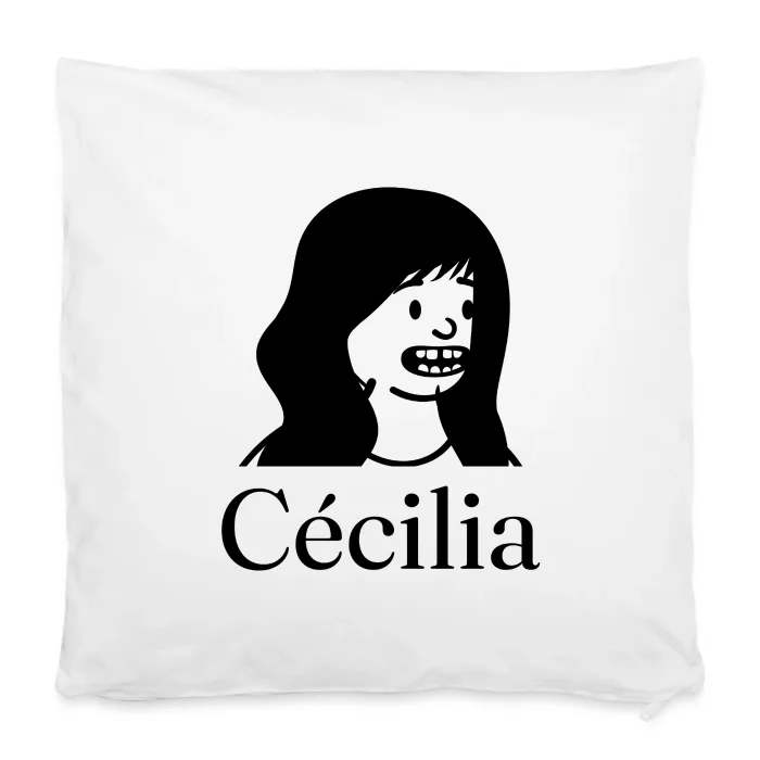 Housse de coussin personnalisée au prénom Cécilia