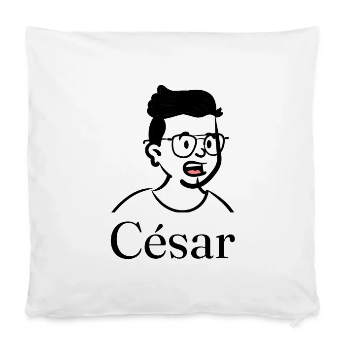 Housse de coussin personnalisée au prénom César