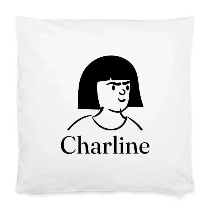 Housse de coussin personnalisée au prénom Charline