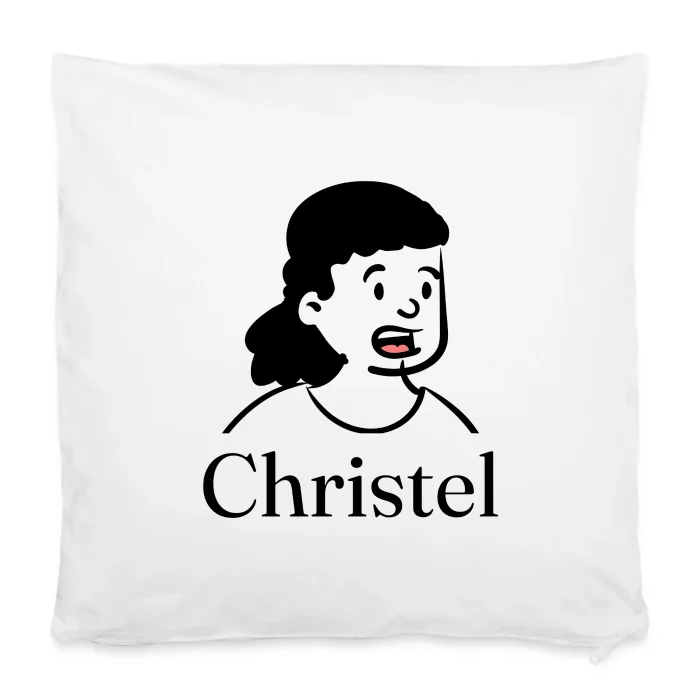 Housse de coussin personnalisée au prénom Christel