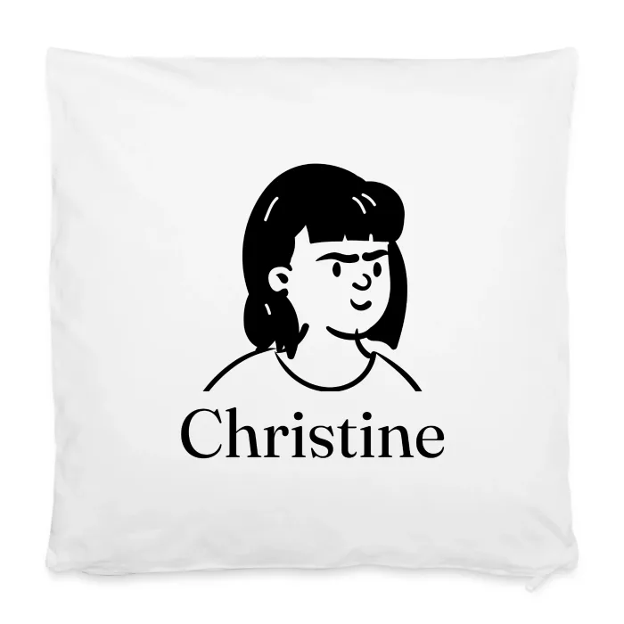 Housse de coussin personnalisée au prénom Christine