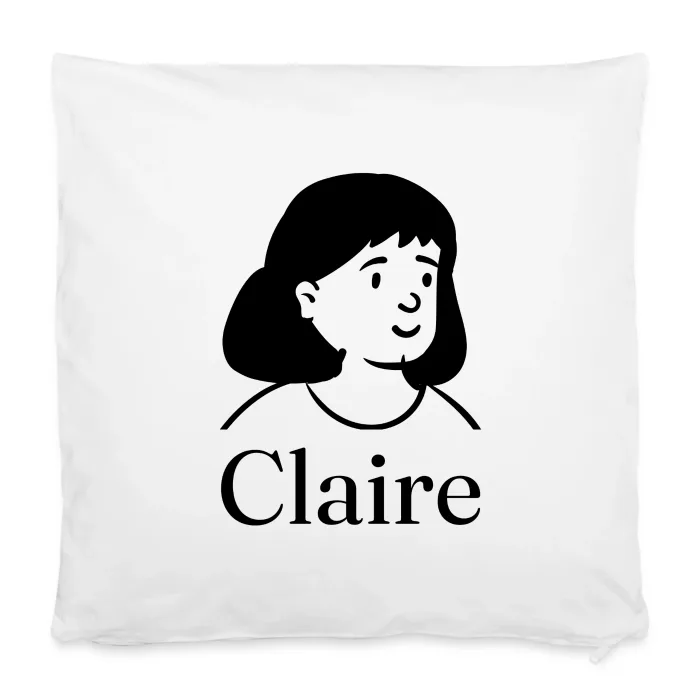Housse de coussin personnalisée au prénom Claire