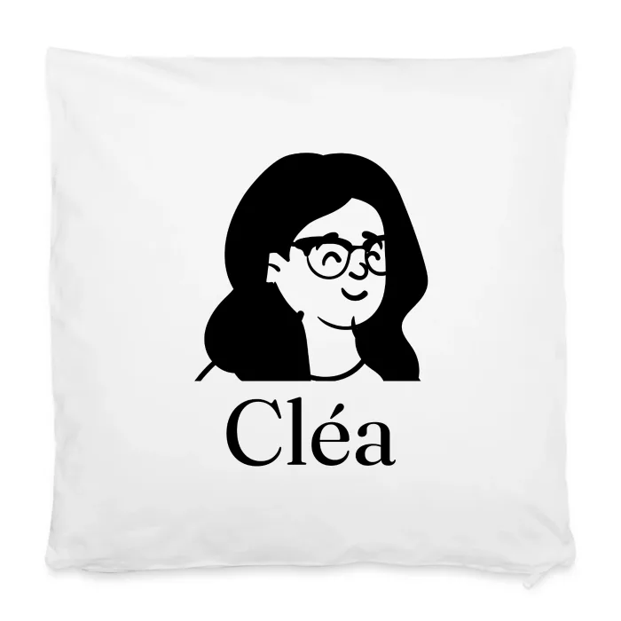 Housse de coussin personnalisée au prénom Cléa