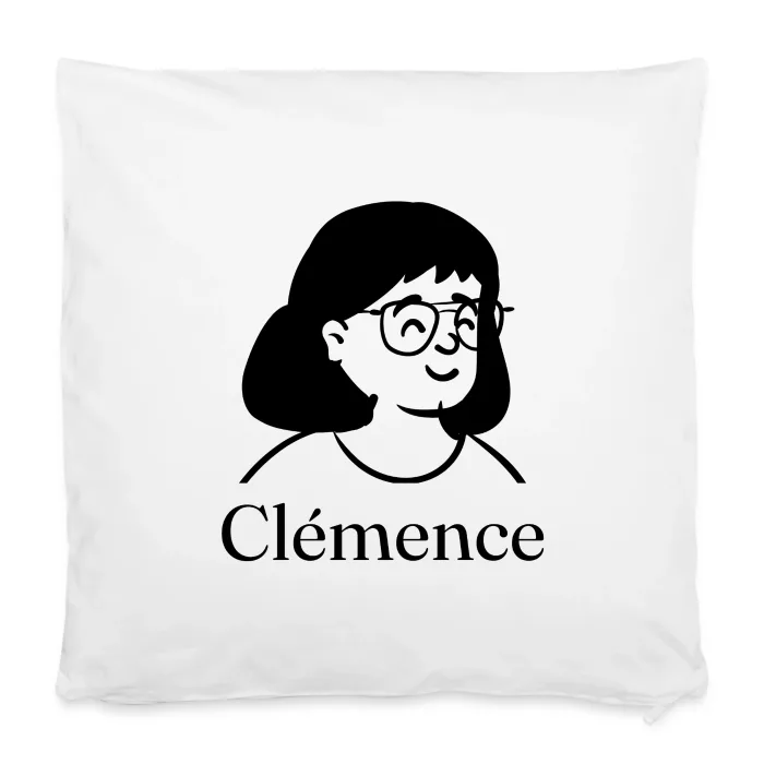 Housse de coussin personnalisée au prénom Clémence