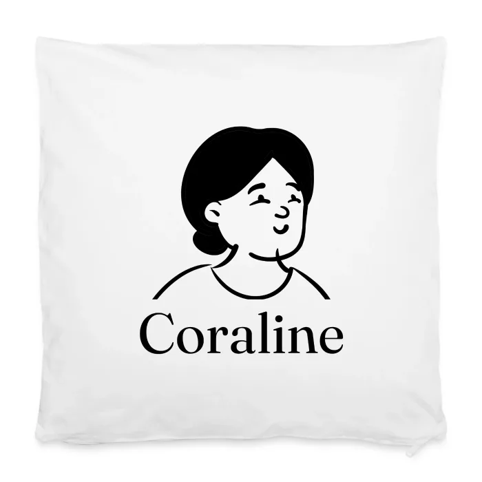 Housse de coussin personnalisée au prénom Coraline