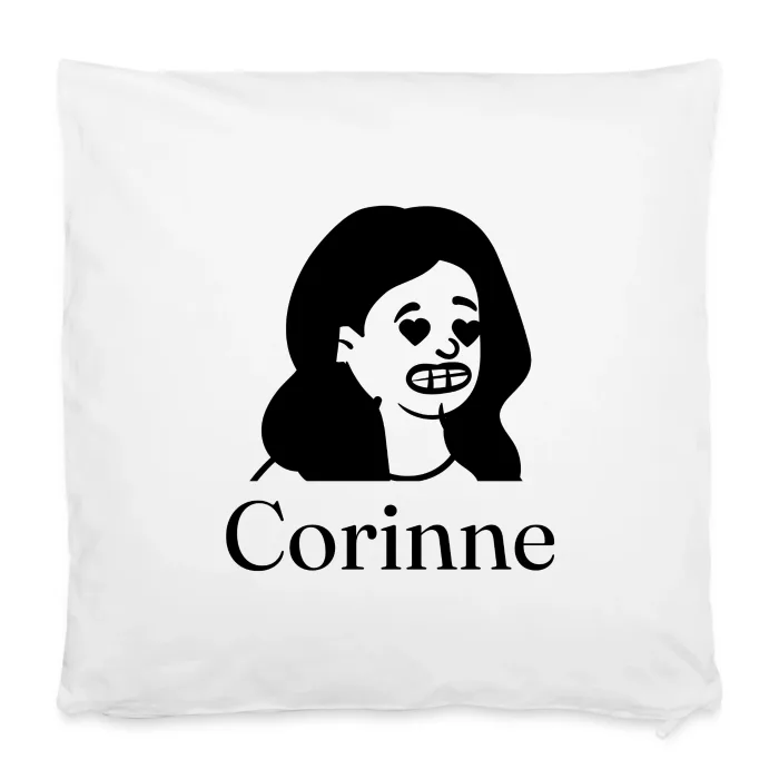 Housse de coussin personnalisée au prénom Corinne