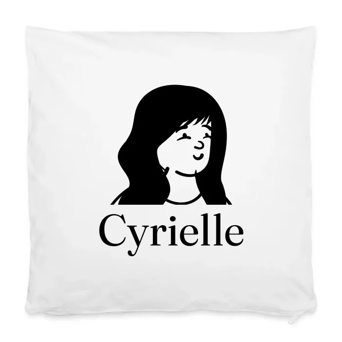 Housse de coussin personnalisée au prénom Cyrielle