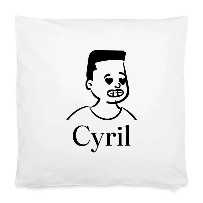 Housse de coussin personnalisée au prénom Cyril