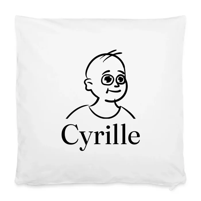 Housse de coussin personnalisée au prénom Cyrille