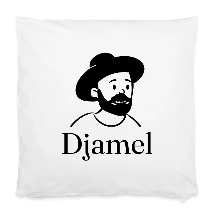 Housse de coussin personnalisée au prénom Djamel