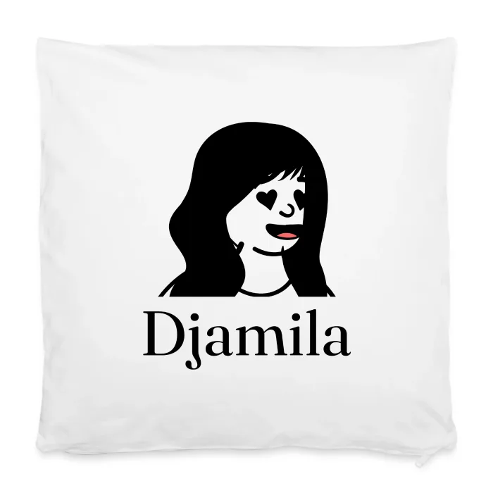 Housse de coussin personnalisée au prénom Djamila