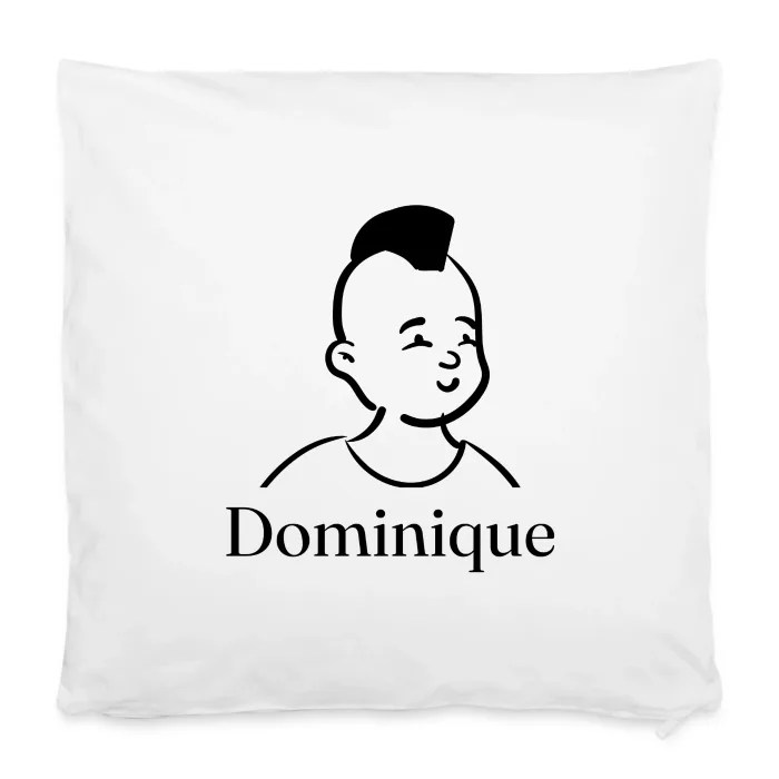 Housse de coussin personnalisée au prénom Dominique