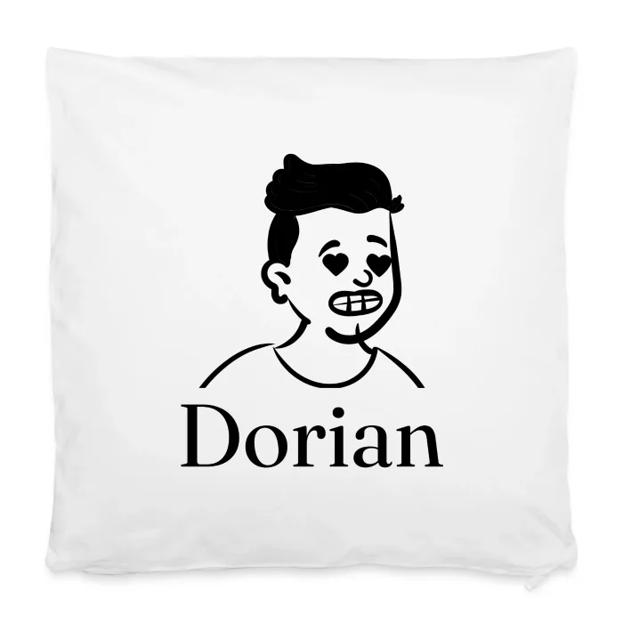 Housse de coussin personnalisée au prénom Dorian