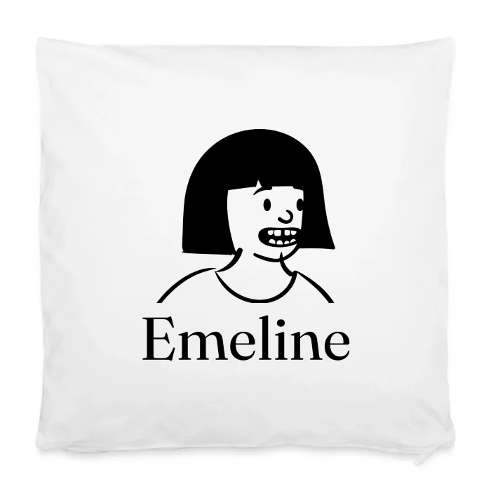 Housse de coussin personnalisée au prénom Emeline