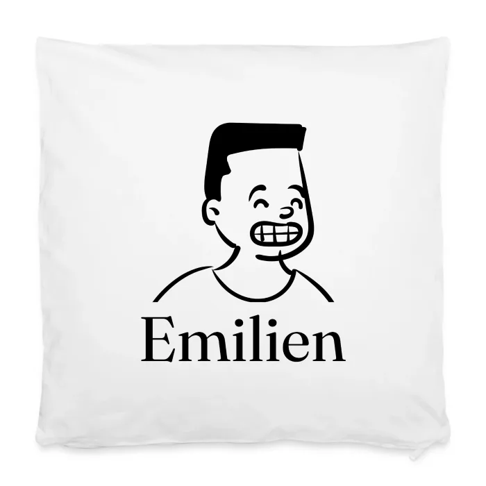 Housse de coussin personnalisée au prénom Emilien