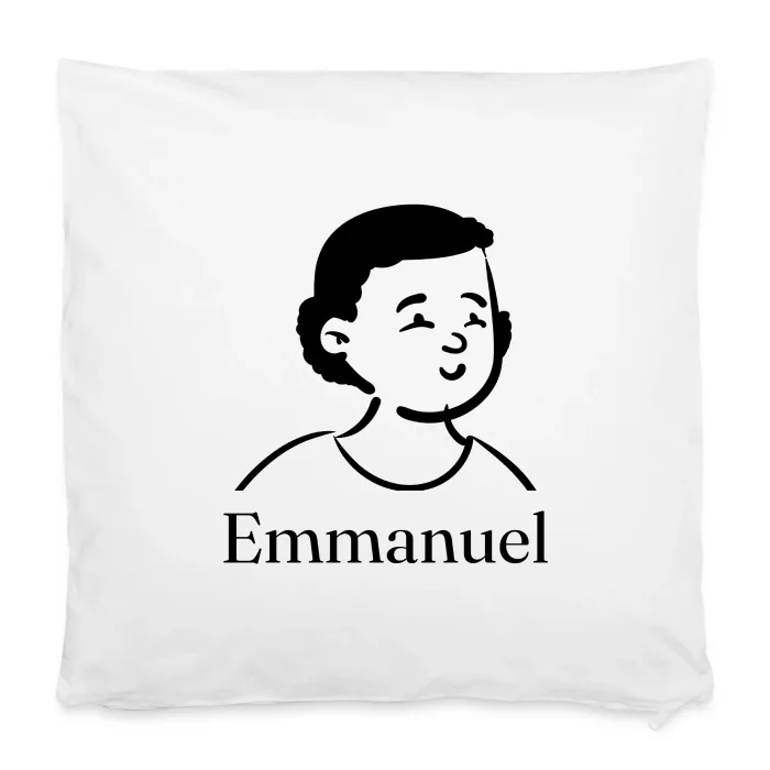 Housse de coussin personnalisée au prénom Emmanuel
