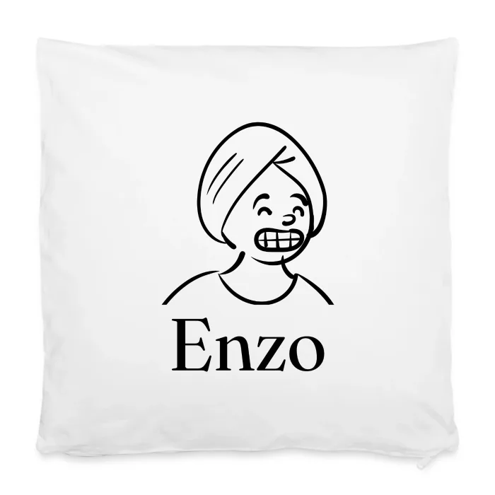 Housse de coussin personnalisée au prénom Enzo