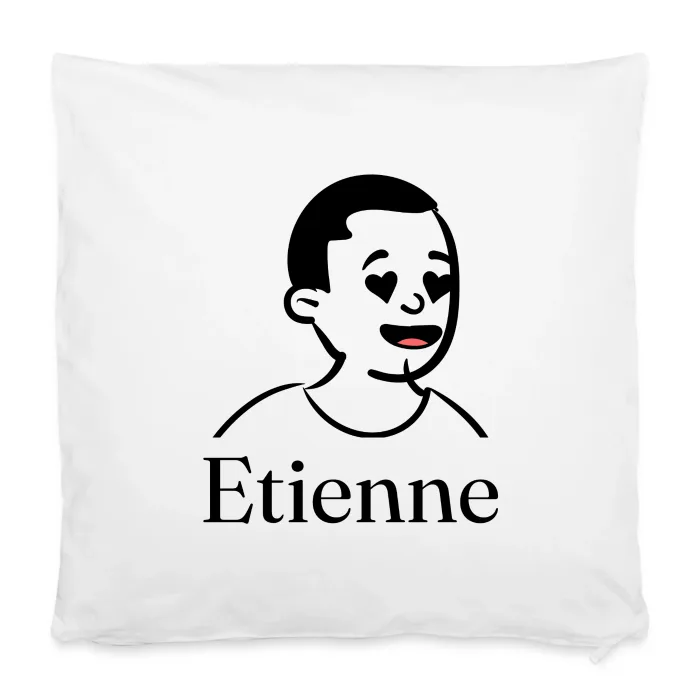 Housse de coussin personnalisée au prénom Etienne