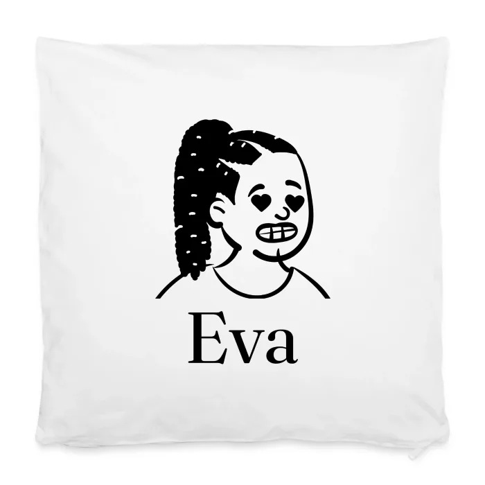 Housse de coussin personnalisée au prénom Eva