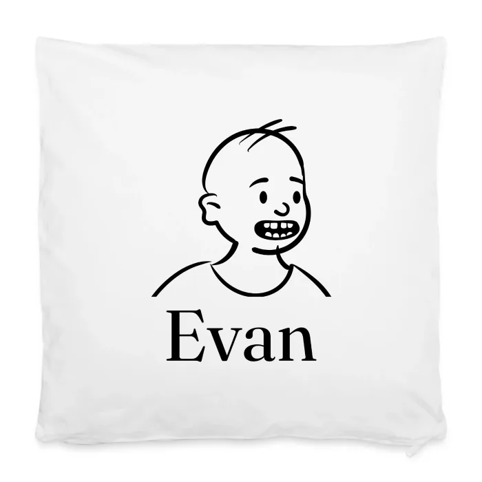 Housse de coussin personnalisée au prénom Evan