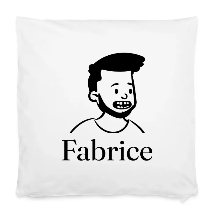 Housse de coussin personnalisée au prénom Fabrice