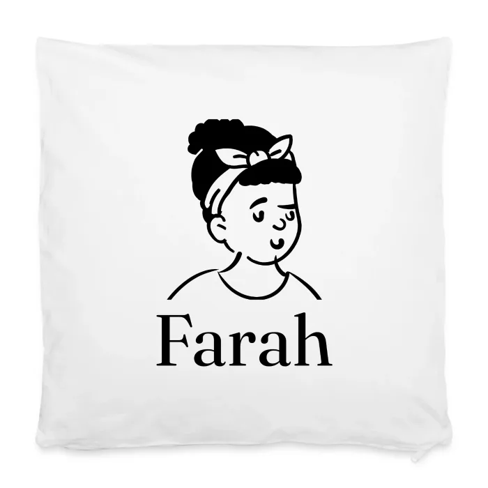 Housse de coussin personnalisée au prénom Farah