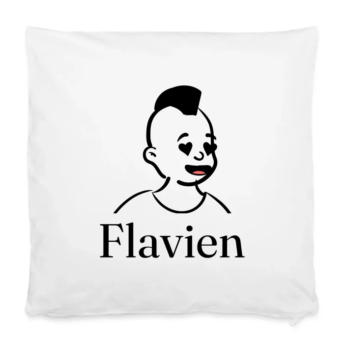 Housse de coussin personnalisée au prénom Flavien