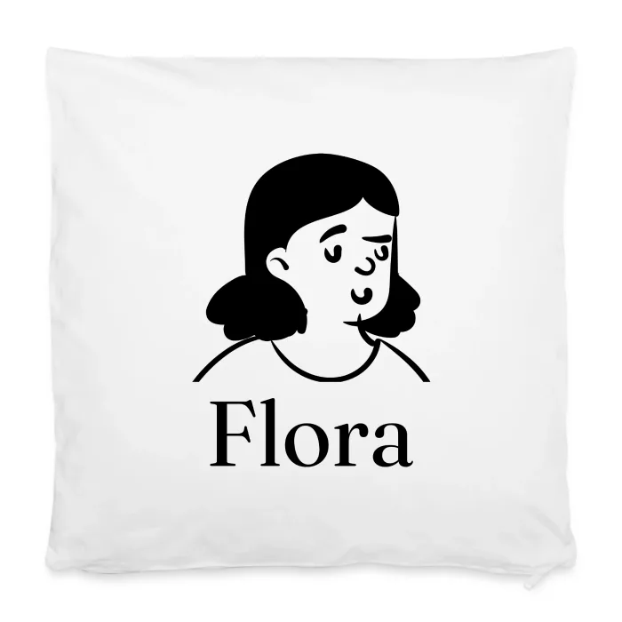 Housse de coussin personnalisée au prénom Flora