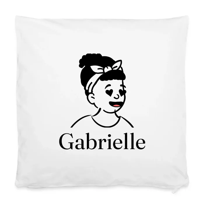 Housse de coussin personnalisée au prénom Gabrielle