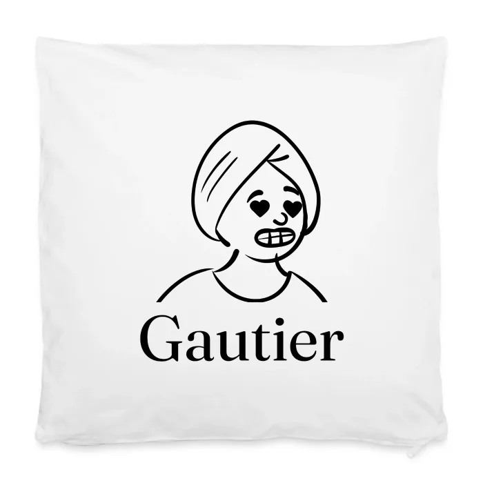 Housse de coussin personnalisée au prénom Gautier