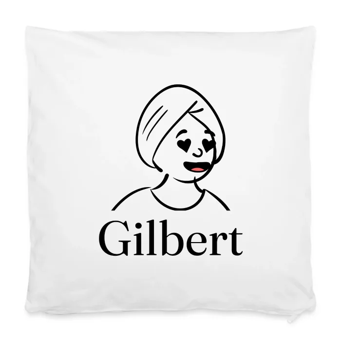 Housse de coussin personnalisée au prénom Gilbert