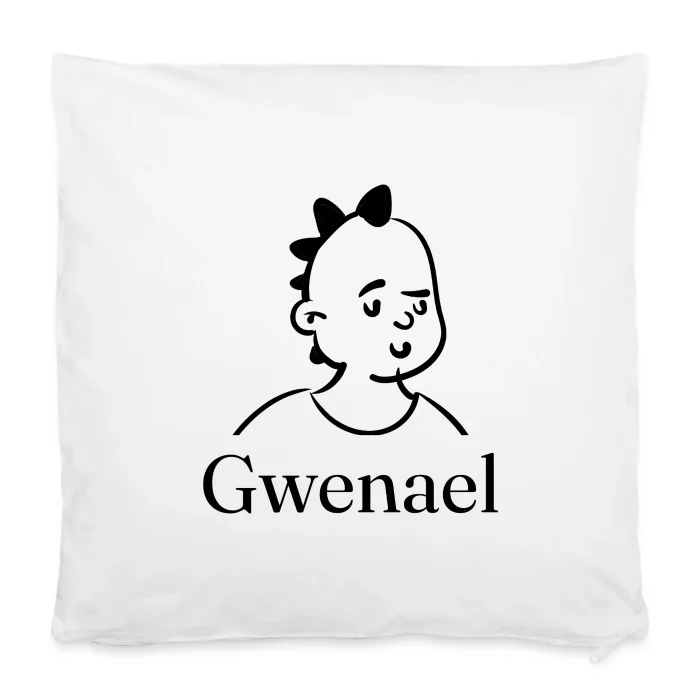 Housse de coussin personnalisée au prénom Gwenael