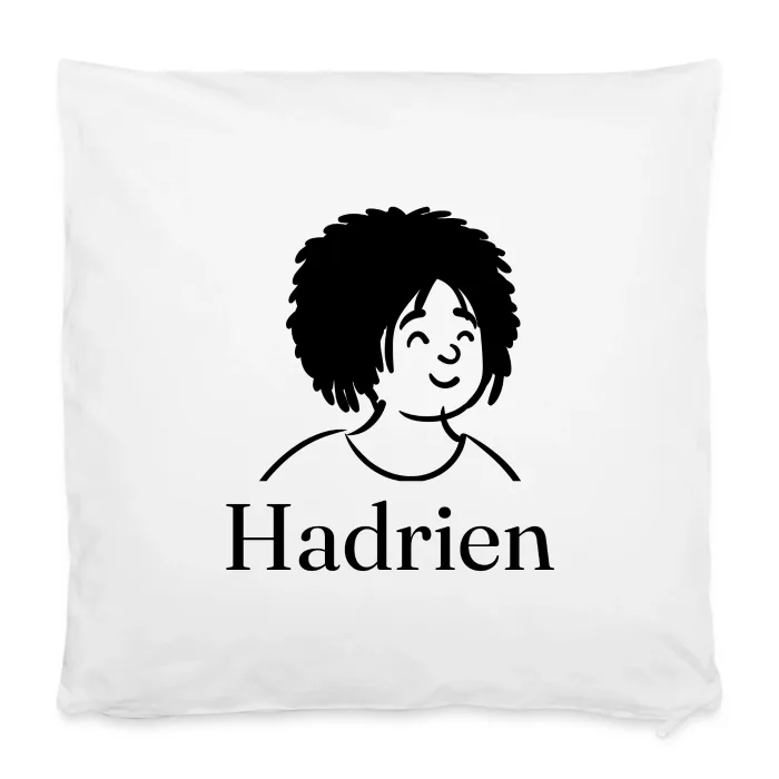 Housse de coussin personnalisée au prénom Hadrien