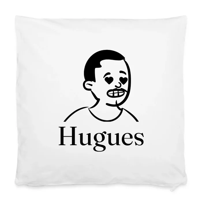 Housse de coussin personnalisée au prénom Hugues