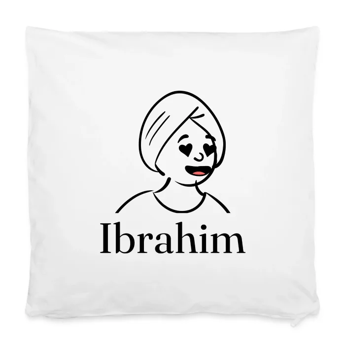 Housse de coussin personnalisée au prénom Ibrahim