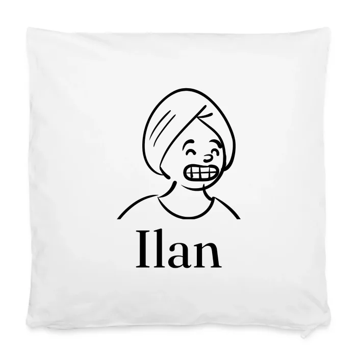 Housse de coussin personnalisée au prénom Ilan