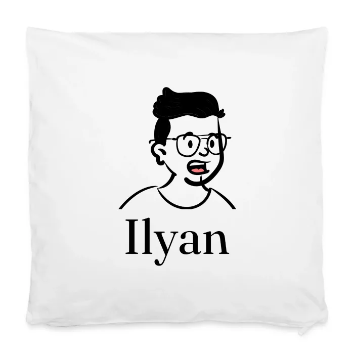 Housse de coussin personnalisée au prénom Ilyan