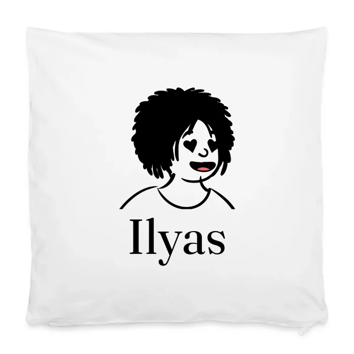 Housse de coussin personnalisée au prénom Ilyas