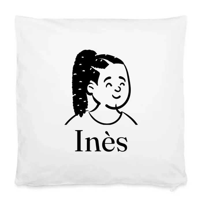 Housse de coussin personnalisée au prénom Inès