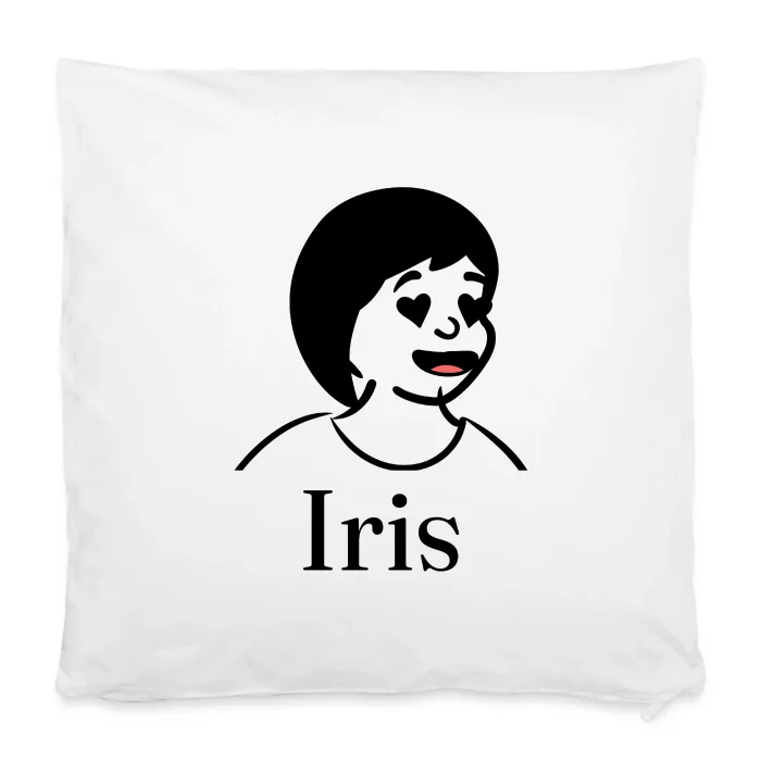 Housse de coussin personnalisée au prénom Iris