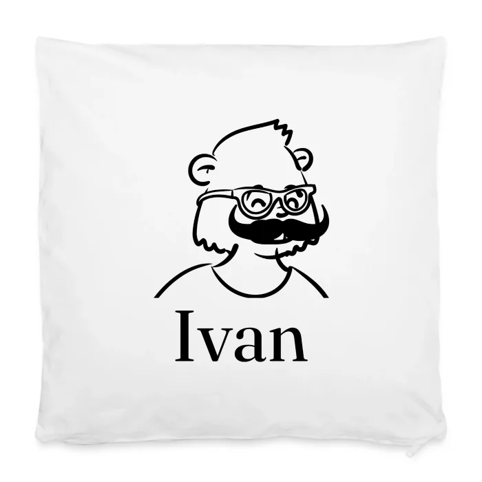 Housse de coussin personnalisée au prénom Ivan