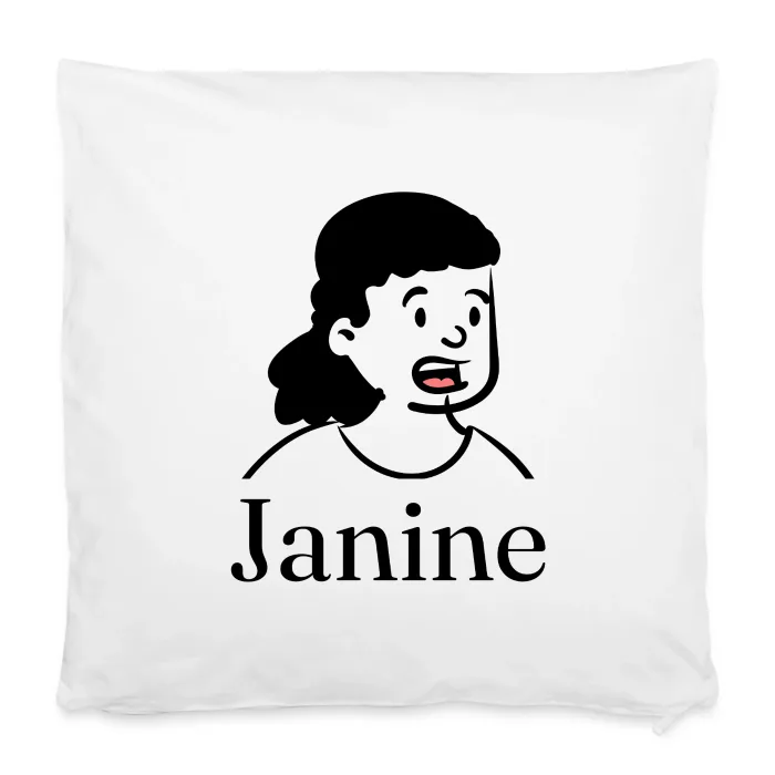 Housse de coussin personnalisée au prénom Janine