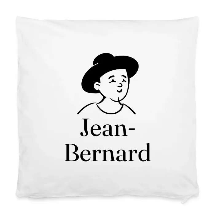 Housse de coussin personnalisée au prénom Jean-Bernard