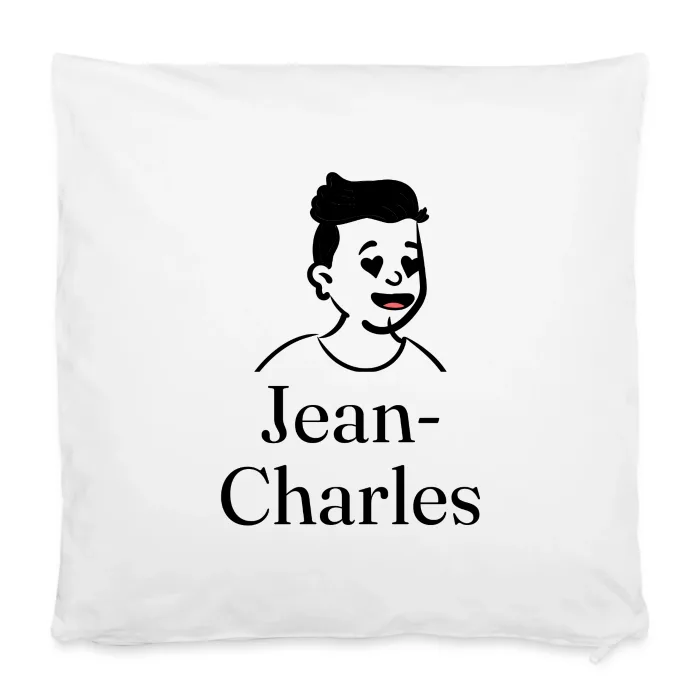 Housse de coussin personnalisée au prénom Jean-Charles