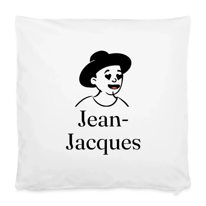 Housse de coussin personnalisée au prénom Jean-Jacques